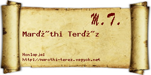 Maróthi Teréz névjegykártya